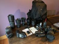 A99 Sony camera with lenses