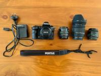 Pentax K3 ii DSLR - with two primes and two telephoto lenses